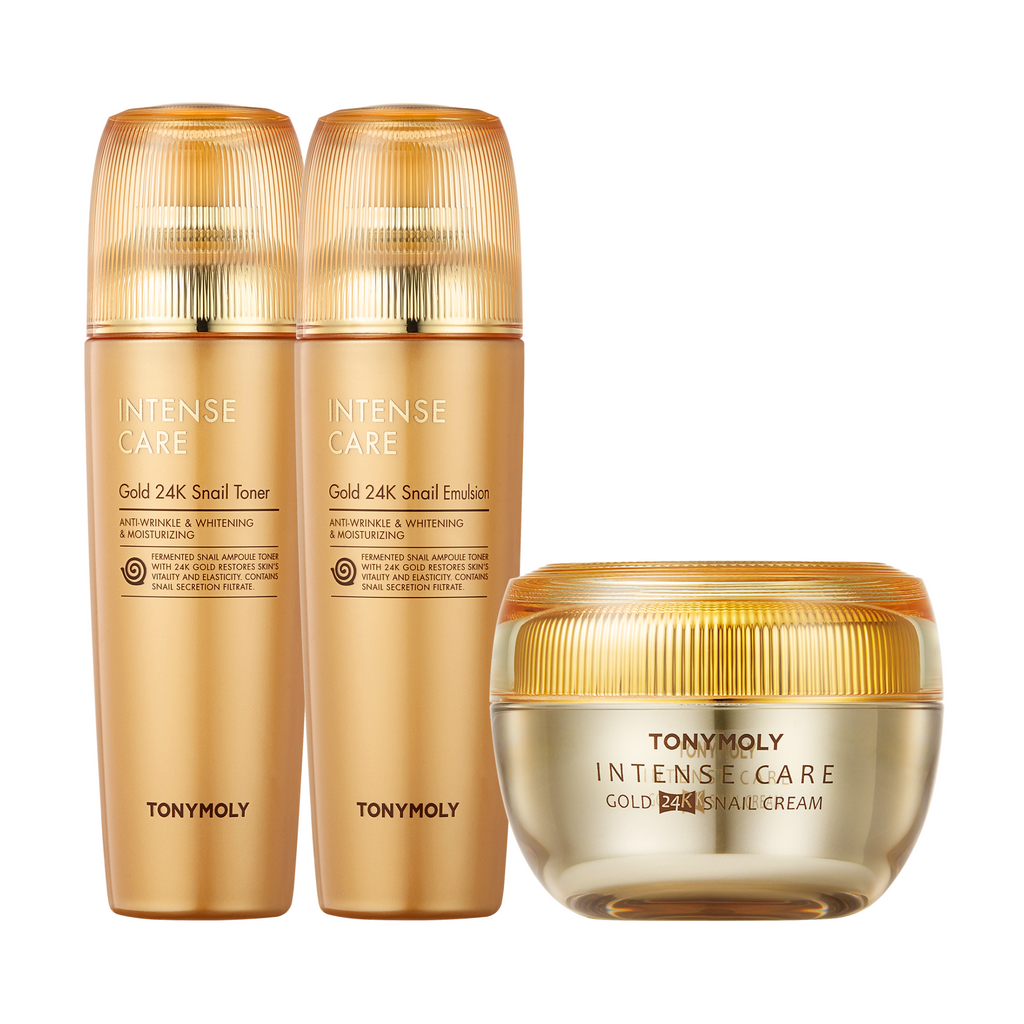 新品 TONYMOLY INTENSE CARE GOLD24K 39枚セット TONYMOLY] Intense Care Gold 24K Snail Skincare Set of 3